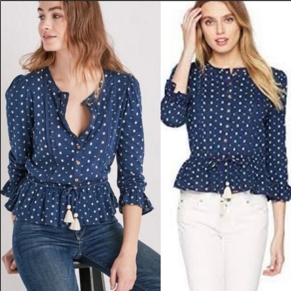 Lucky Brand Boho Top with Tassels size Medium - Picture 9 of 9